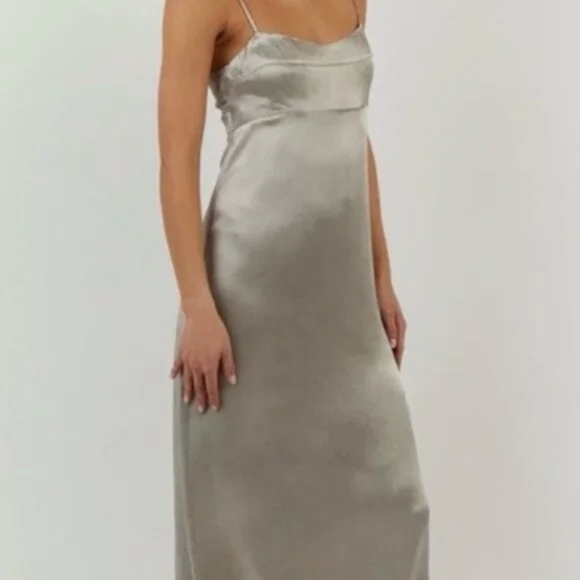 DISSH | Dresses | Dissh Dress Gigi Pewter Satin Maxi Dress | Poshmark